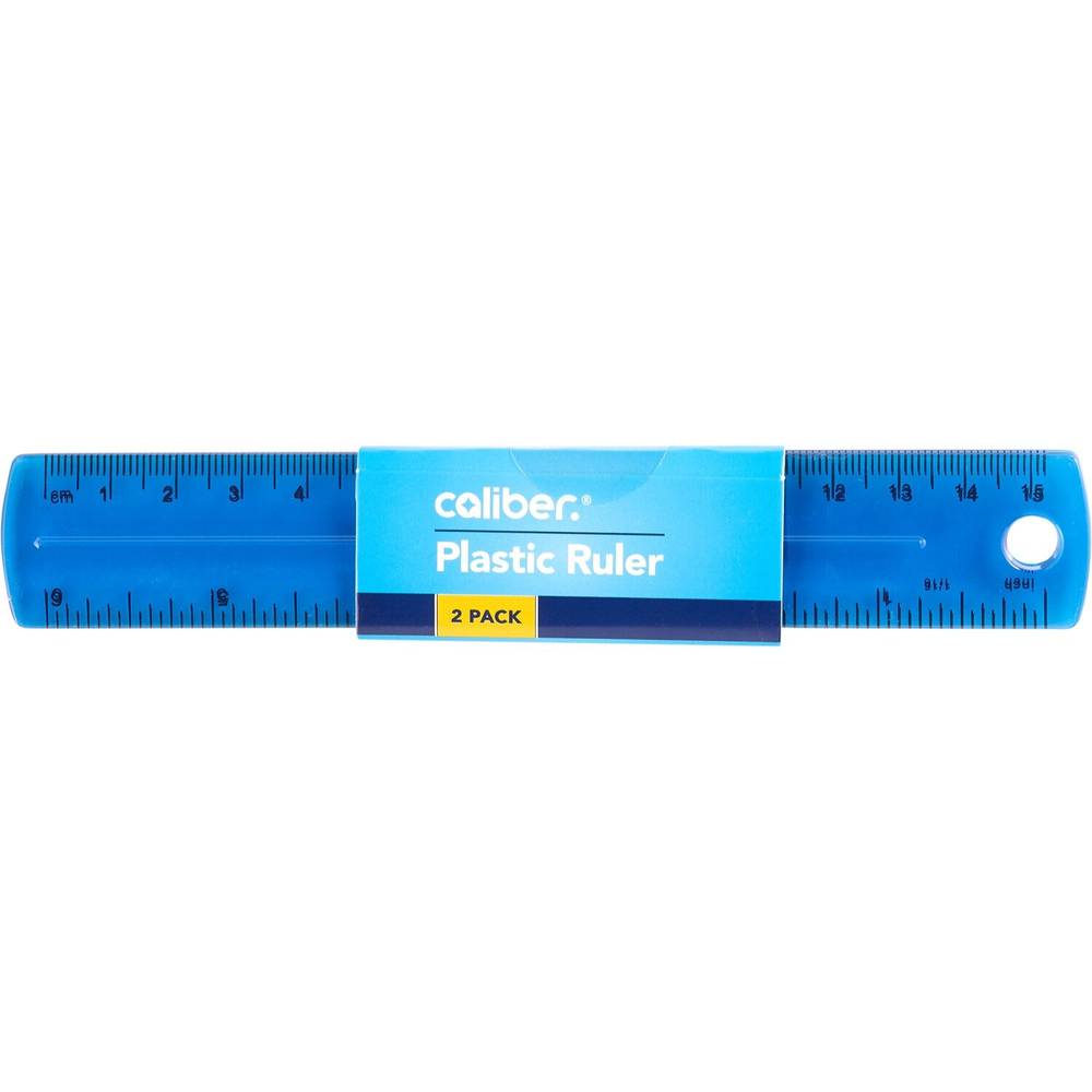 Caliber 6 in Plastic Ruler, 2 ct