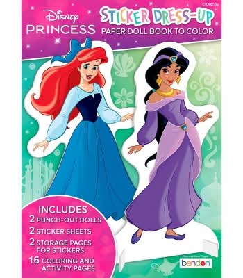 Bendon Disney Princess Sticker Dress Up Paper Doll Book