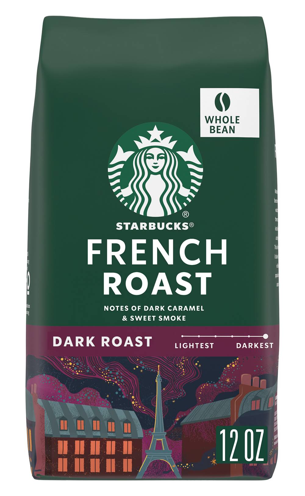 Starbucks Dark Roast 100% Arabica Whole Bean French Roast Coffee (12 oz)