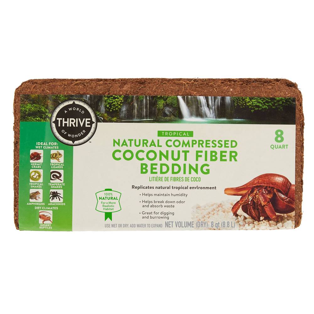 Thrive Natural Compressed Coconut Fiber Hermit Crab Bedding (8qt)