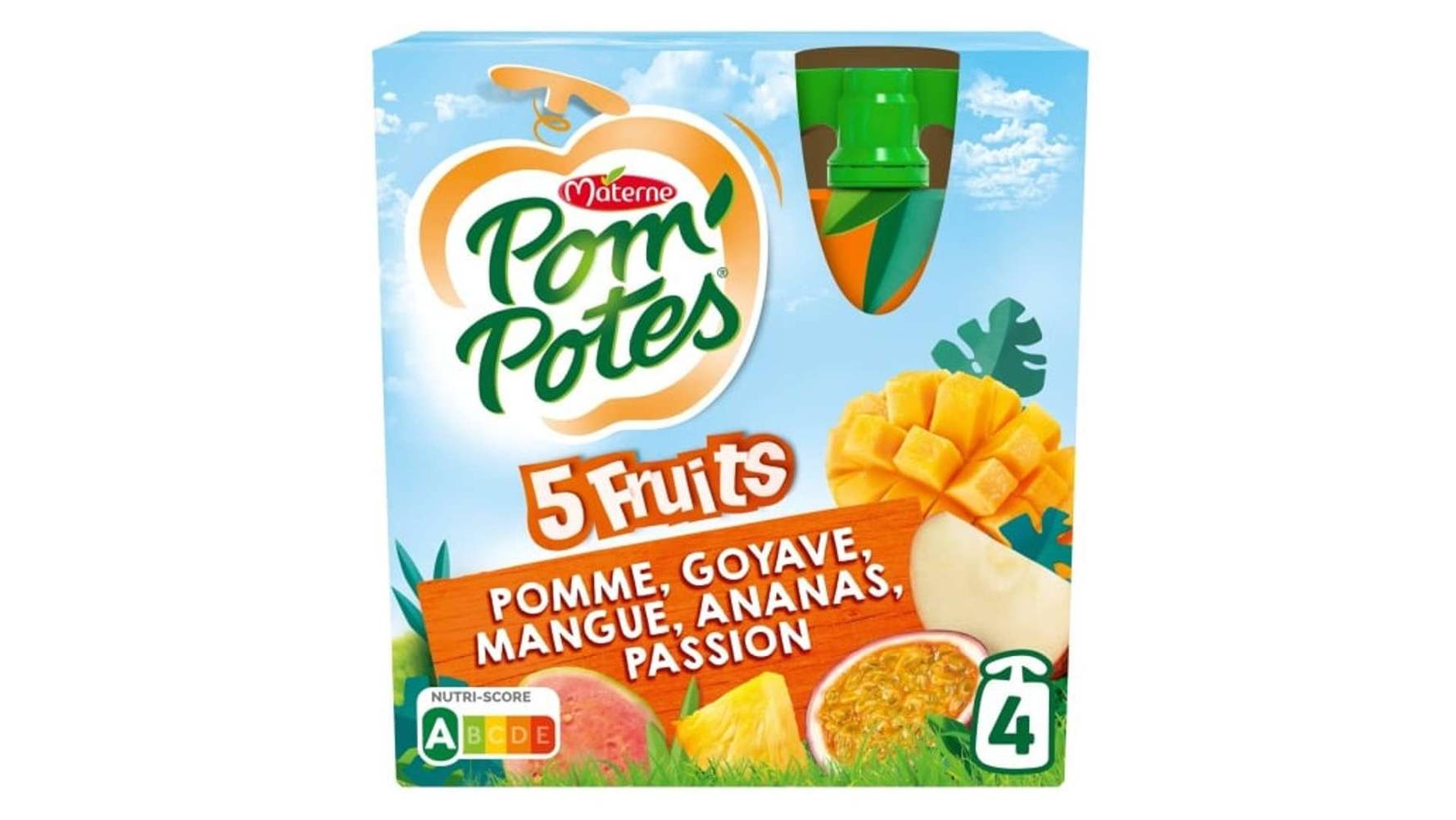 Materne - Pom'potes compote 5 fruits tropical (4 pièces)