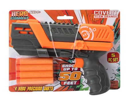 Hero Combat Covert Team 5-Pc Gun Set Orange