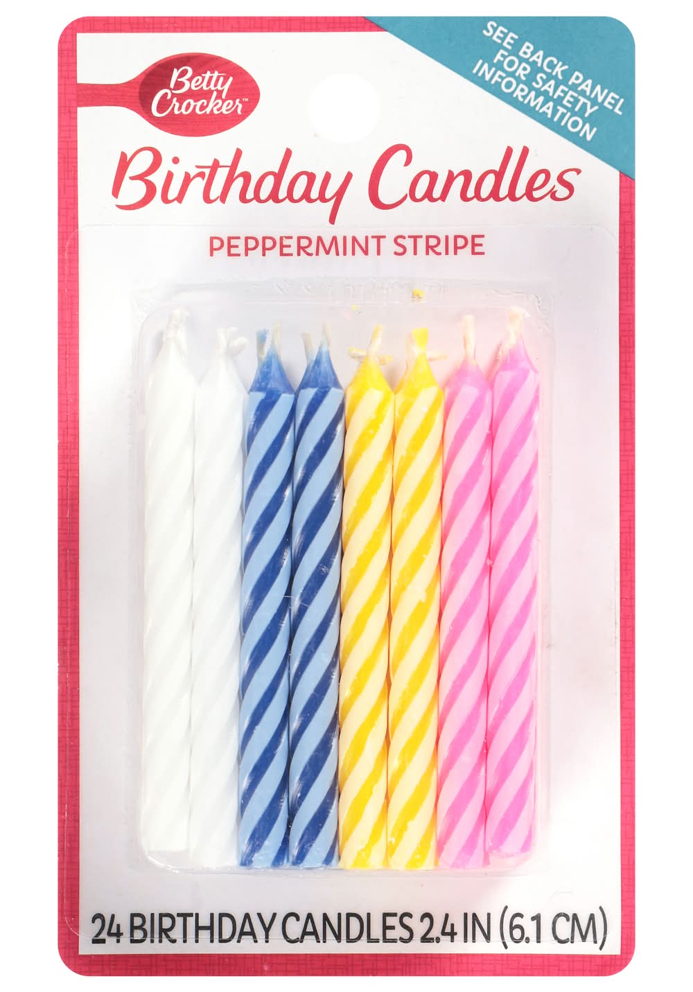 Betty Crocker Peppermint Stripe Birthday Candles (1.1 oz)