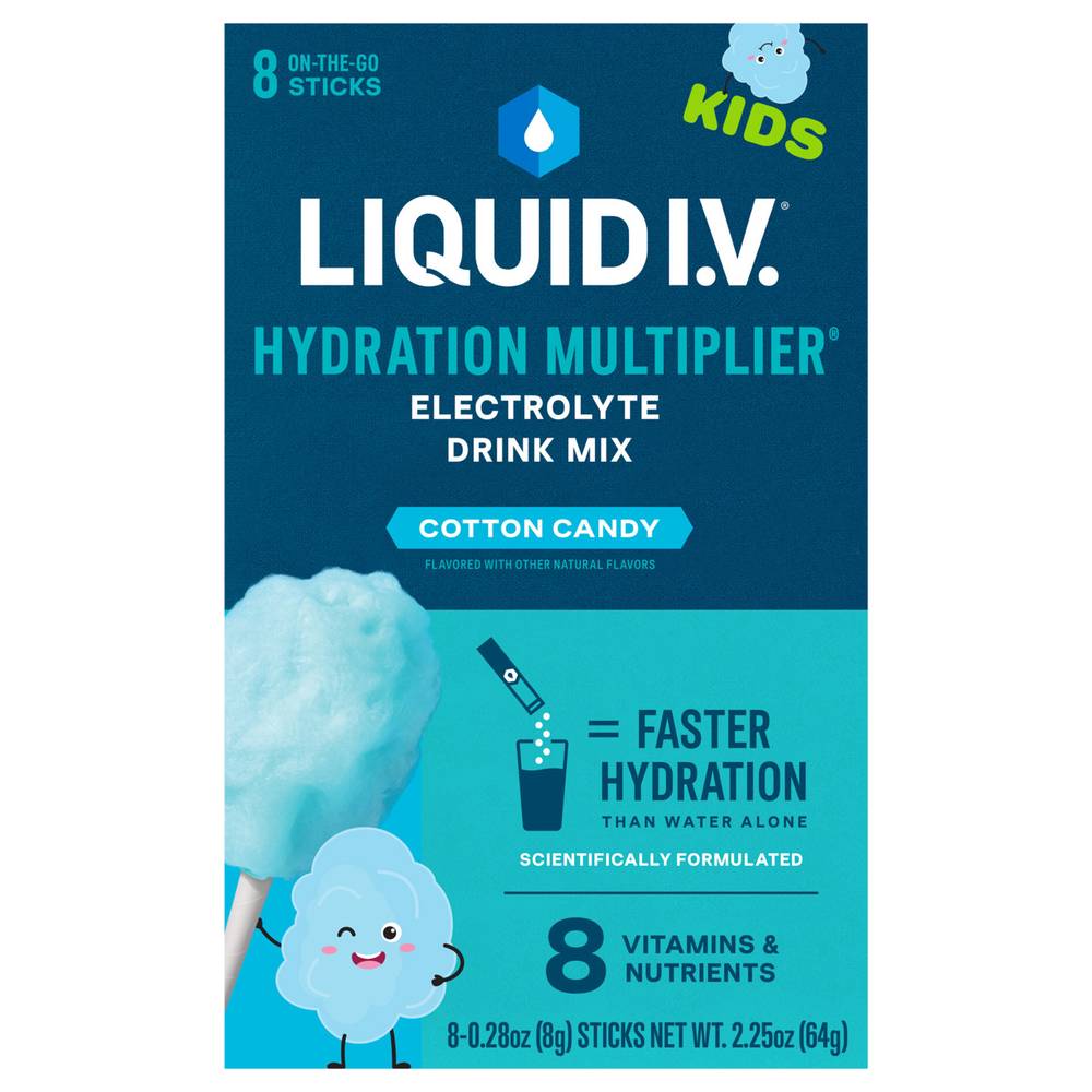 Liquid I.v. Hydration Multiplier Cotton Candy Electrolyte Drink Mix (8 ct,0.28 oz)