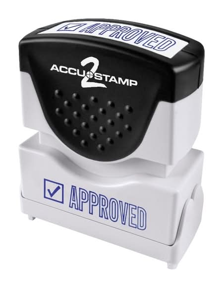 AccuStamp2 Approved Stamp, Shutter Pre-Inked One-Color APPROVED Stamp, 1/2" x 1-5/8" Impression, Blue Ink