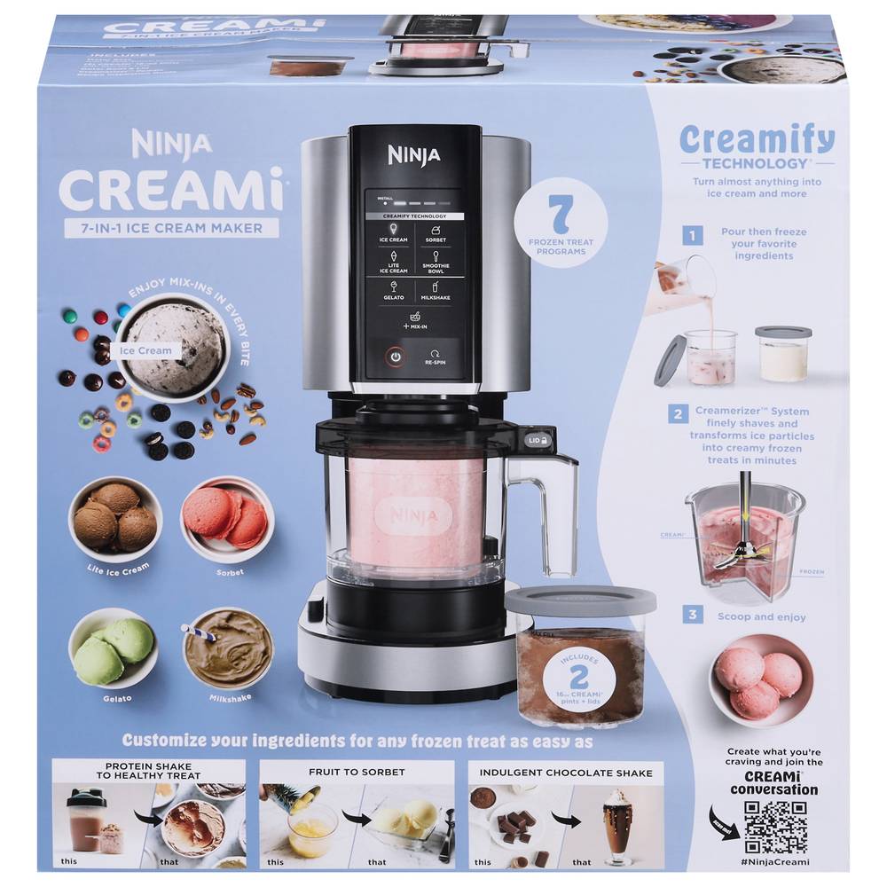 Ninja Creami 7 One-Touch Program Ice Cream Maker in Silver