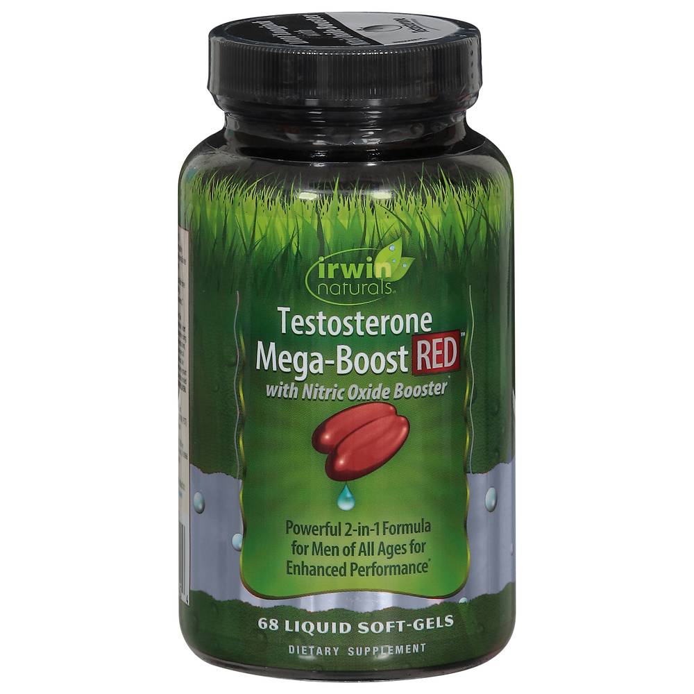 Irwin Naturals Testosterone Mega-Boost Red With Nitric Oxide Booster Softgels