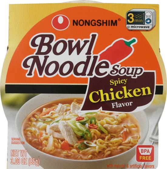 Nongshim Spicy Chicken Flavor Bowl Noodle Soup