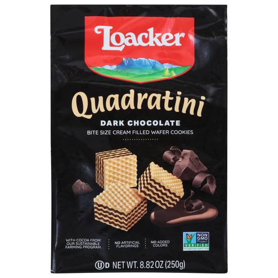 Loacker Quadratini Dark Chocolate Wafer Cookies