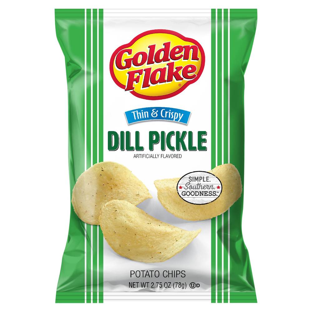 Golden Flake Thin & Crispy Dill Pickle Potato Chips (2.75 oz)