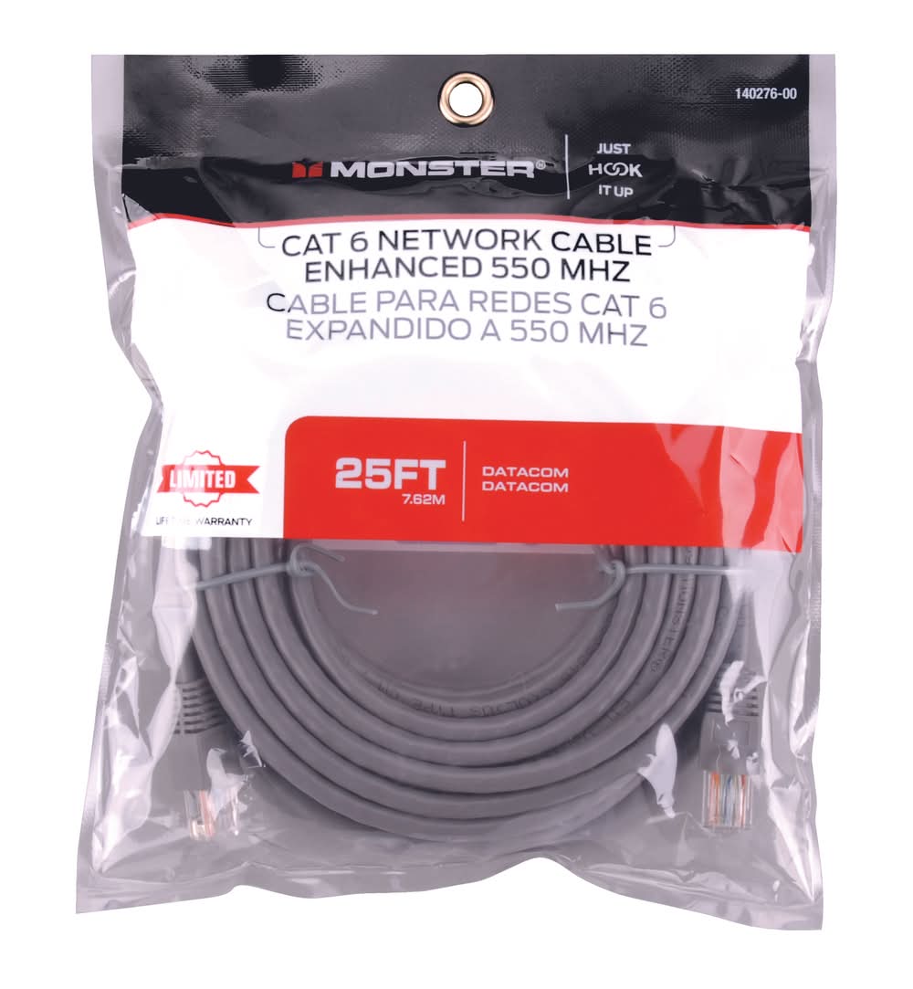 Monster Just Hook It Up 25 Ft. L Category 6 Networking Cable