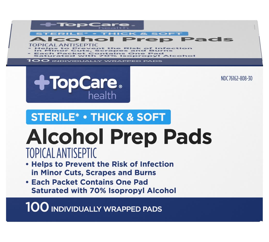 TopCare Topical Antiseptic Alcohol Prep Pads (100 ct)