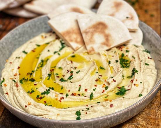 Order House-made hummus and Fluffy Pita bread food online from Shishkabab store, Gresham on bringmethat.com