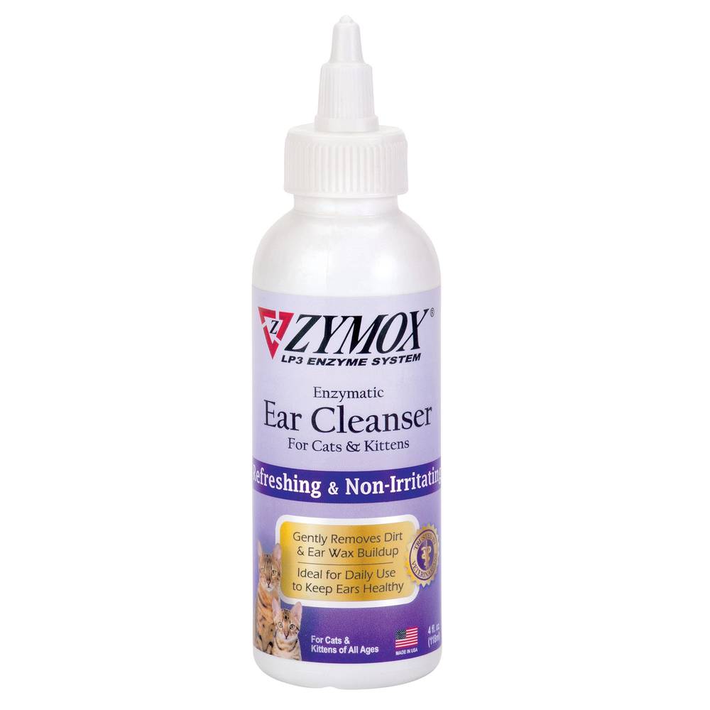 ZYMOX Enzymatic Ear Cleanser for Cats and Kittens 4 oz (Size: 4 Fl Oz)