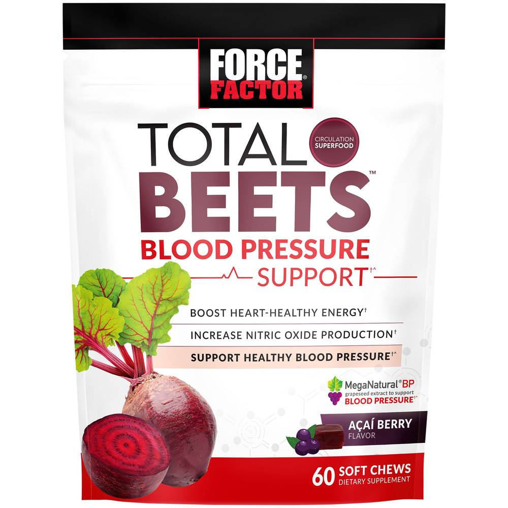 Total Beets Blood Pressure Support Chews - Acai Berry(60 Soft Chews)