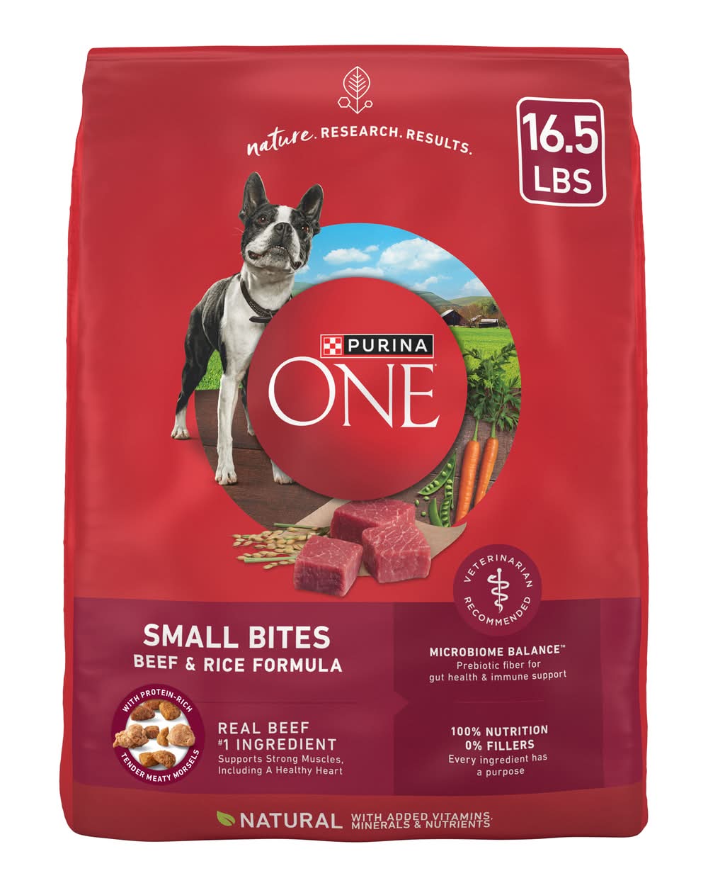 Purina One Small Bites Beef & Rice Formula Dry Dog Food (16.5 lbs)