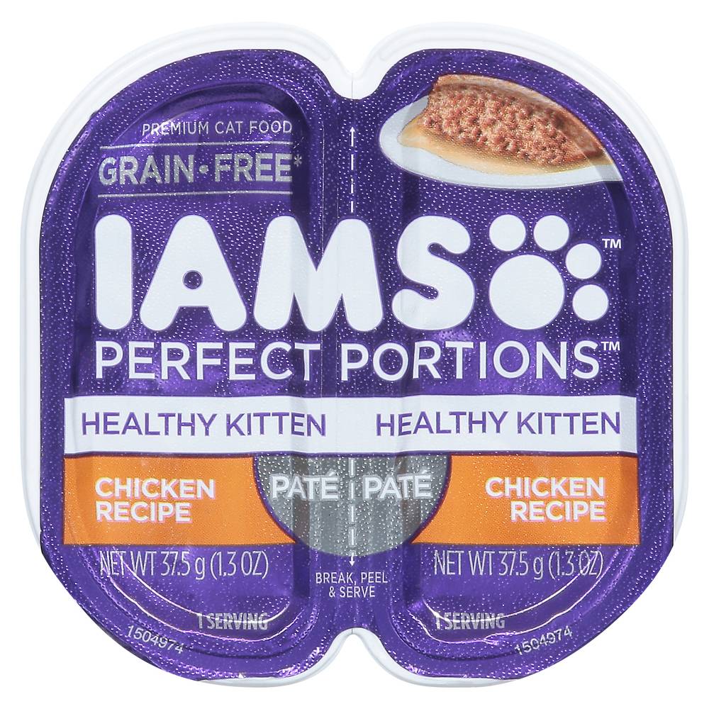 Iams Grain-Free Healthy Kitten Chicken Recipe Pate Cat Food