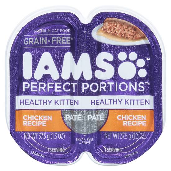 Iams Grain-Free Healthy Kitten Chicken Recipe Pate Cat Food
