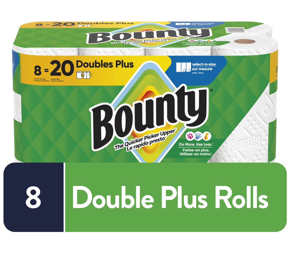 Bounty Doubles Plus Paper Towel Rolls (8 ct)