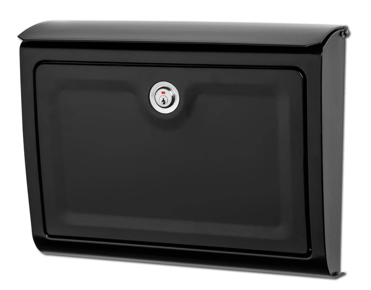 Architectural Mailboxes Wall Mount Black Metal Standard Lockable Mailbox | 2598B-10