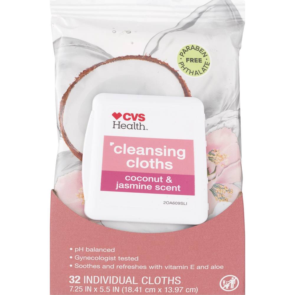 CVS Health Cleansing Cloths, Coconut & Jasmine, 32 CT