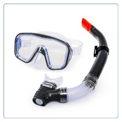 Aqua-Leisure Dominica Adult Snorkel Mask Combo, Black (2 ct)