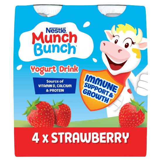 Munch Bunch Strawberry, Yogurt Drink (4 x 90g)
