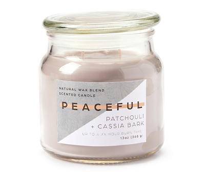 Peaceful Patchouli & Cassia Bark Gray Jar Candle, 13 oz.