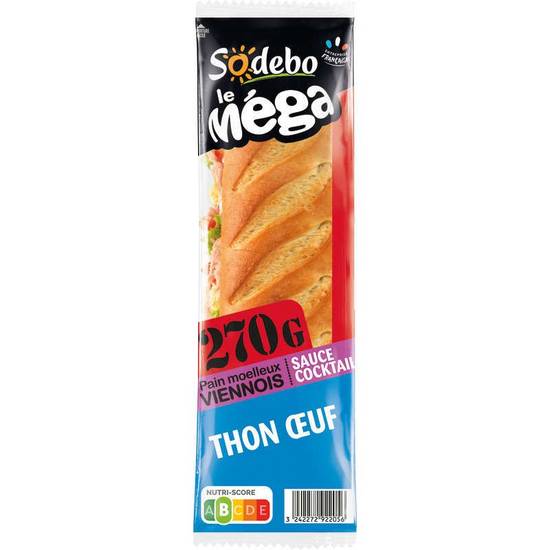 Sandwich Le Méga Thon Œuf 270g Sodebo