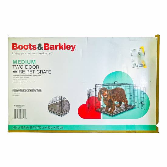 Boots & Barkley Wire Collapsible Dog Crate (medium/black)