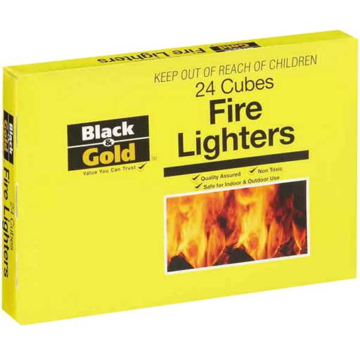 Black & Gold Fire Lighter Cubes (24 pack)