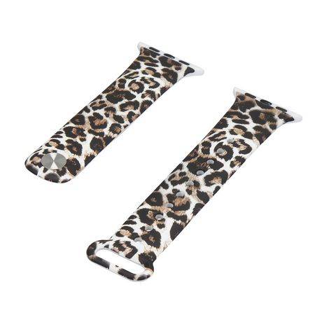 Onn. Premium Silicone Band For 38-40-41 Mm Apple Watch (Color: Leopard Print)