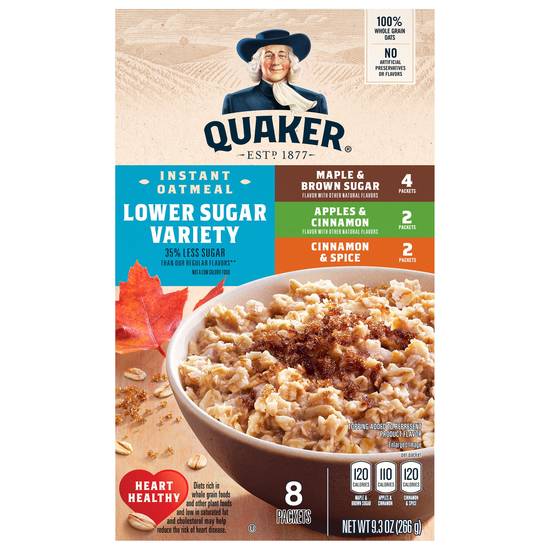 Quaker Lower Sugar Variety Flavor pack Instant Oatmeal