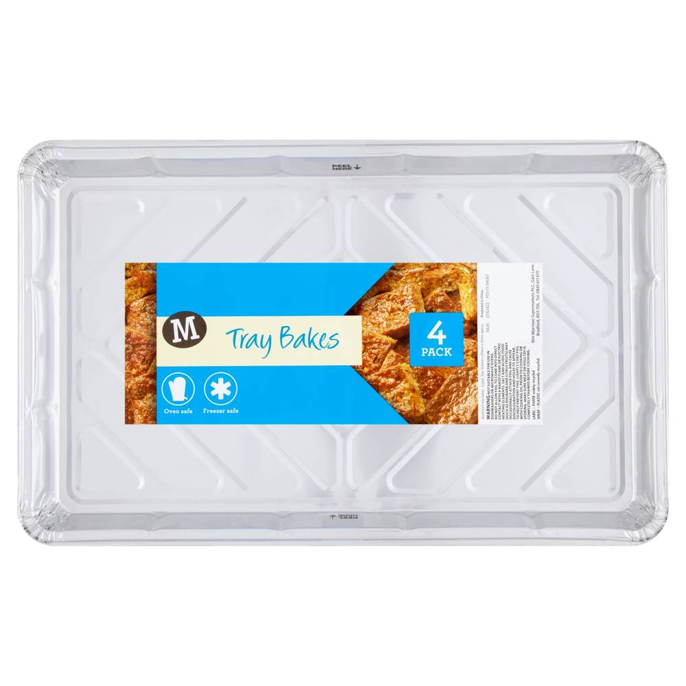 Morrisons 24mm x 201mm x 32mm, Foil Tray Bakes (4 pack)