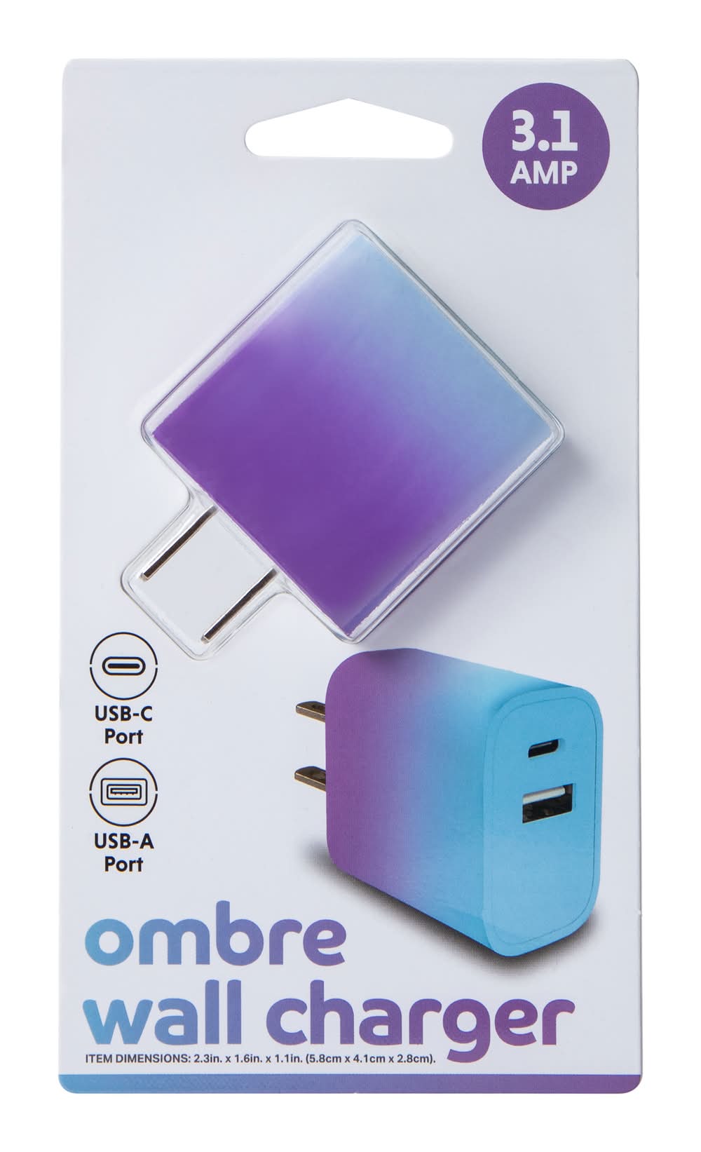 3.1A Ombre Wall Charger Pink