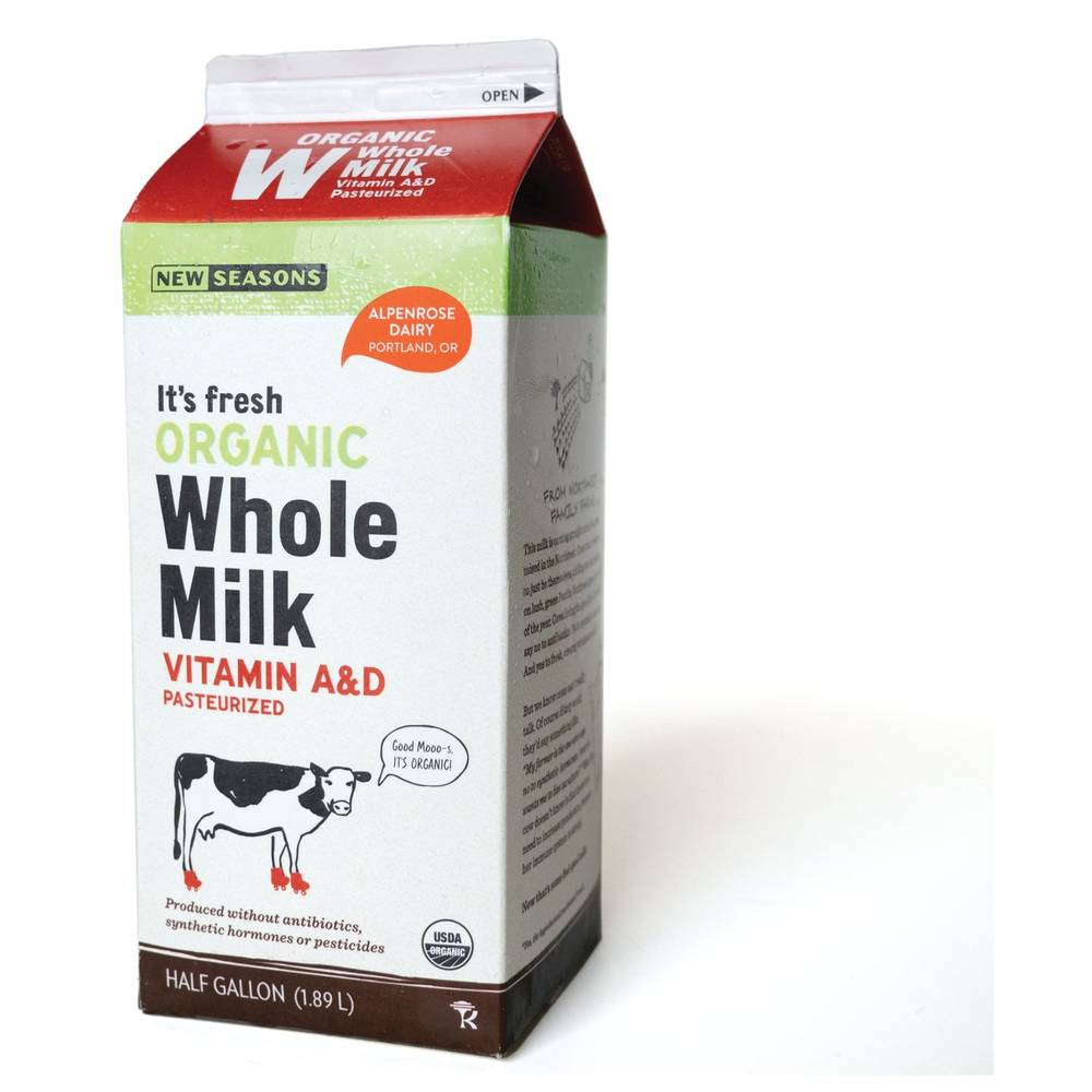 New Seasons Market Organic Whole Milk (0.5 gal)