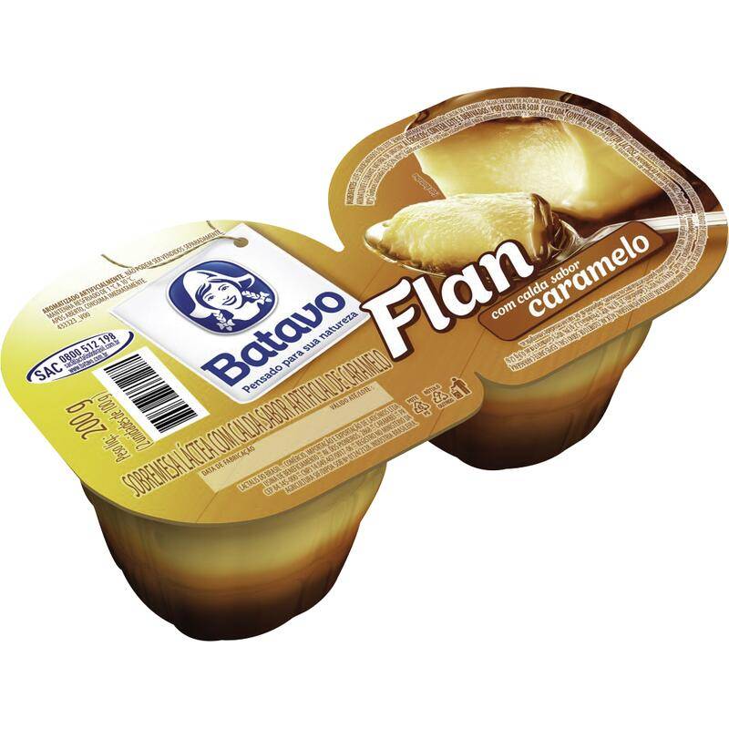 Batavo sobremesa láctea flan com calda sabor artificial de caramelo (200 g)