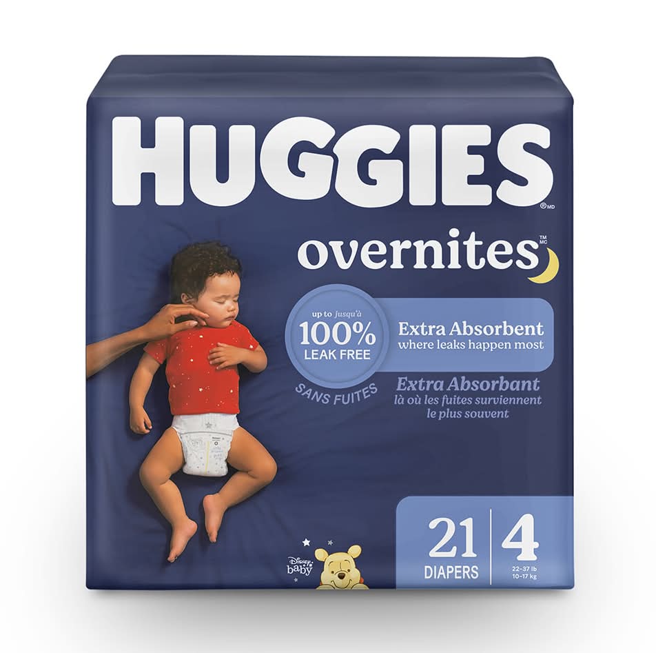 Huggies · Pañales desechables nocturnos extra absorbentes - 4 (21 un)