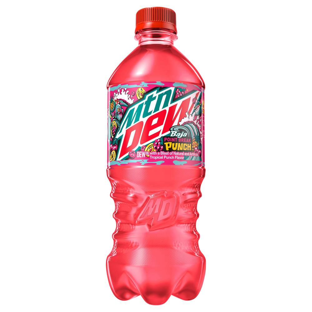 Mtn Dew Baja Point Break Punch Soda, Tropical Punch (20 fl oz)