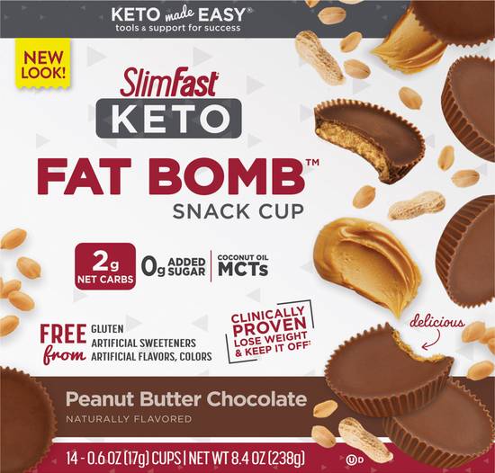 Slimfast Peanut Butter Chocolate Snack Cup, 12 ct
