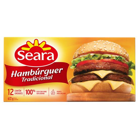 Seara hambúrguer bovino tradicional (12 unidades)