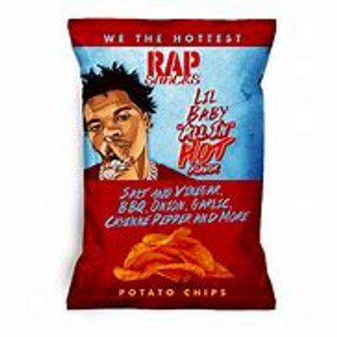 Rap Snacks Featuring Hip Hop Stars Lil Baby All in Hot Potato Chips (6x 2.5oz bags)
