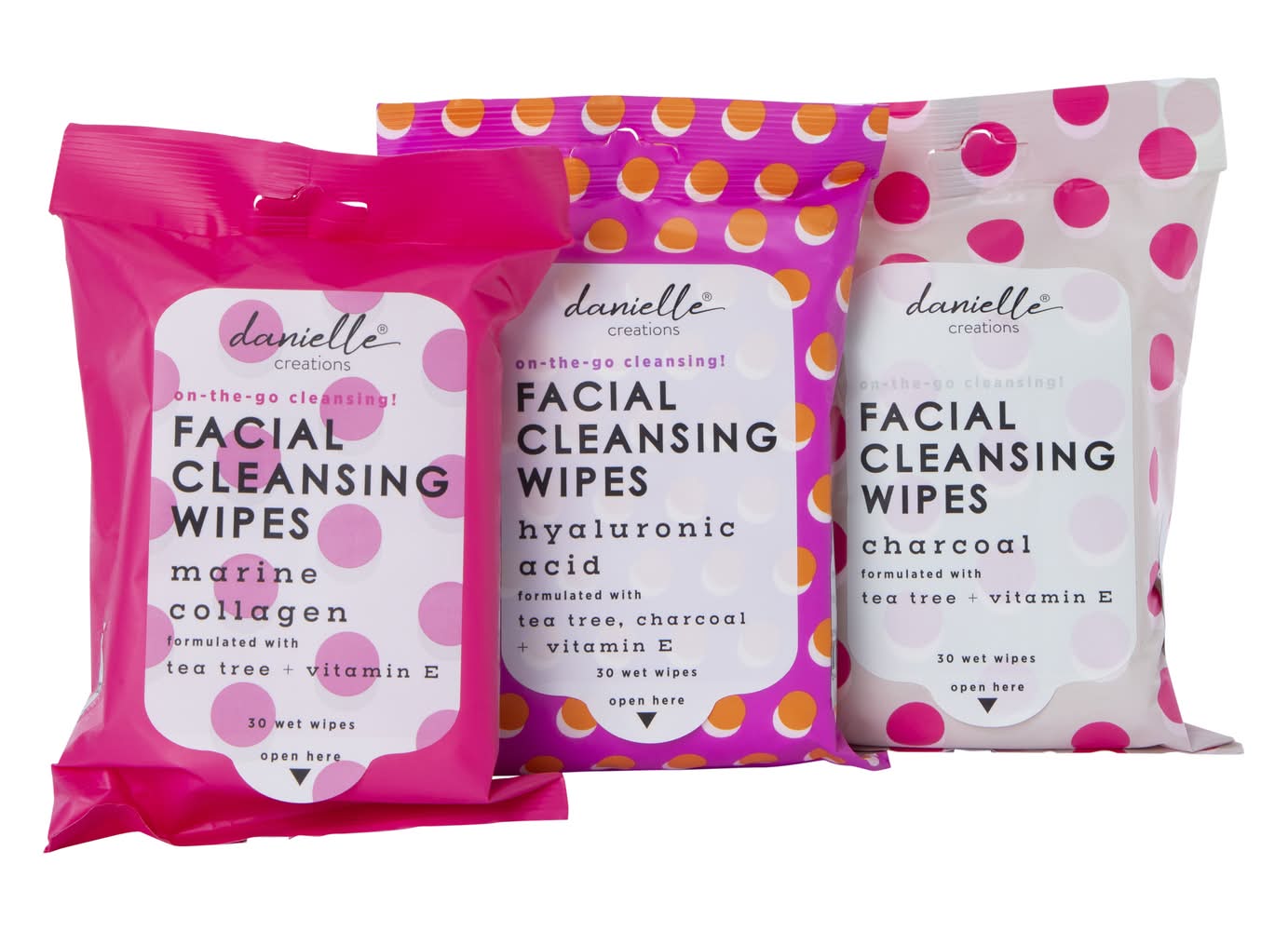 Danielle Creations® Facial Cleansing Wipes 3-Pack