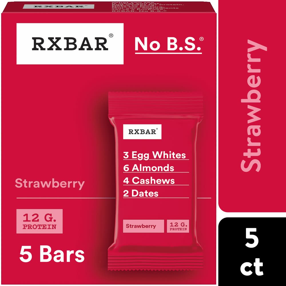 RXBAR Protein Bars, Strawberry (5 x 1.8 oz)