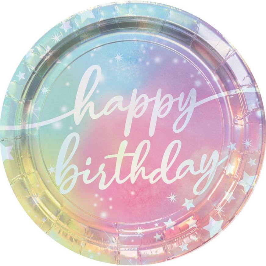 Party City Birthday Paper Lunch Plates, 9in , Assorted (8 ct)