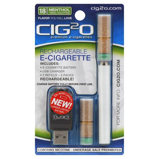 Cig2o Rechargable Electronic Cigarette menthol Delivery Near