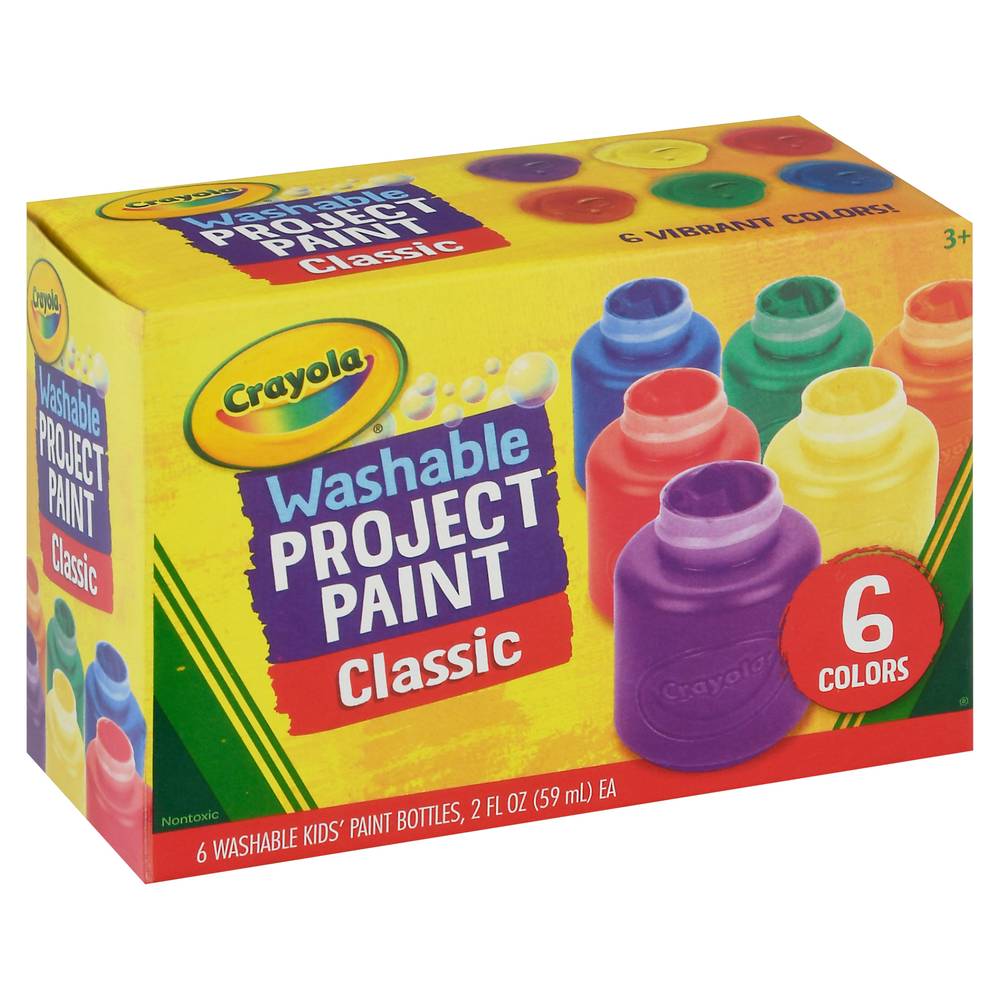 Crayola Washable Classic Project Paint (12 fl oz, 6 ct)