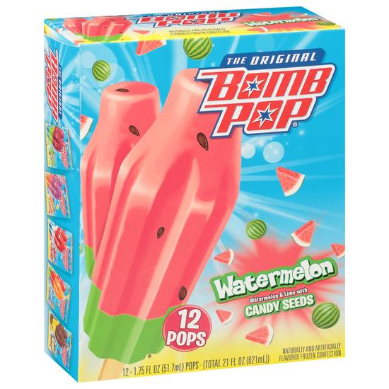 Bomb Pop Watermelon Frozen Confection Pops (12 ct)