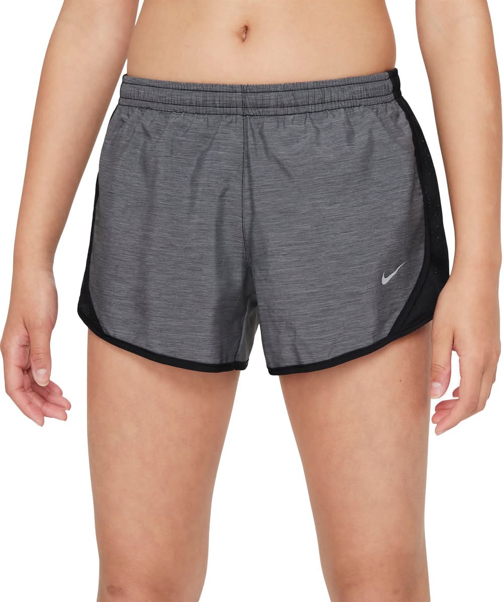Nike Girls' Dry Tempo Running Shorts (Black Heather, XS)