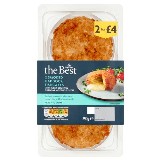 Morrisons The Best Smoked Haddock Fishcakes With West Country Cheddar Melting Centre (2 pack)